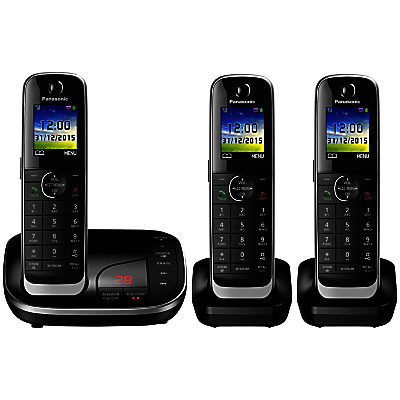 Panasonic KX-TGJ323EB Digital Cordless Phone with Nuisance Call Control and Answering Machine, Trio DECT Panasonic KX-TGJ323EB Digital Cordless Phone with Nuisance Call Control and Answering Machine, Trio DECT
